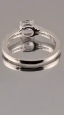 Clip Anillo Solitario de Compromiso en Plata 925 para Mujer