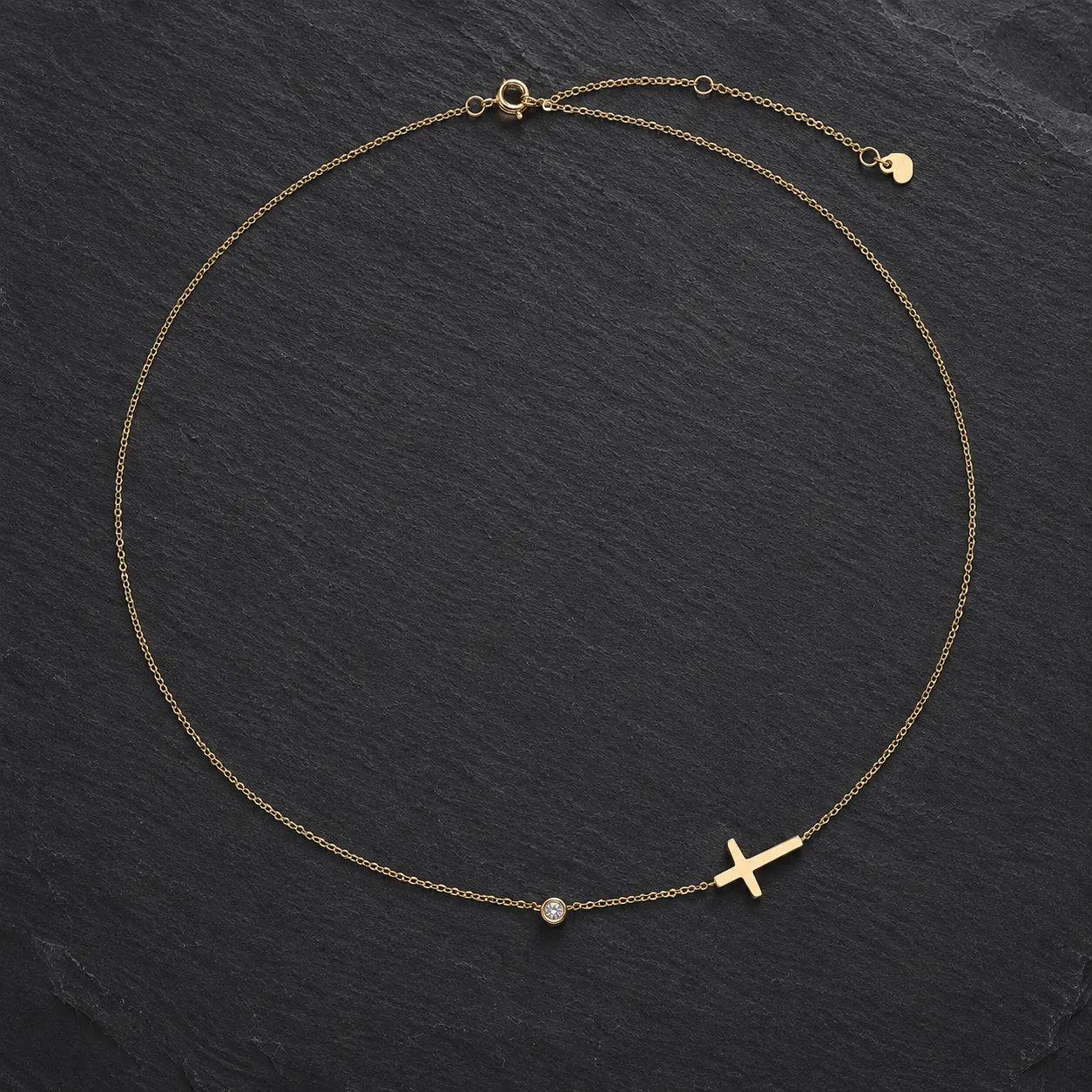Cadena Collar Y Pulsera Con Crucifijo, Baño-chapada En Oro Dorado - Vista principal