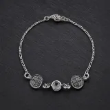 Pulsera de Plata San Benito Italiana 925 Plateado