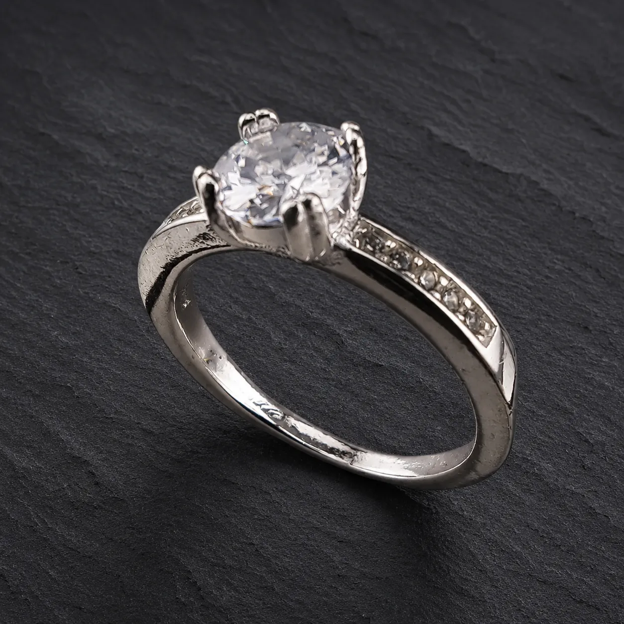 Anillo Solitario Compromiso Plata 925 Mujer Circon Y Microcircon 6.5 - Vista principal