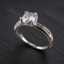 Anillo Solitario Compromiso Plata 925 Mujer Circon Y Microcircon 6.5