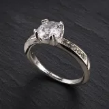 Anillo Solitario Compromiso Plata 925 Mujer Circon Y Microcircon 6.5