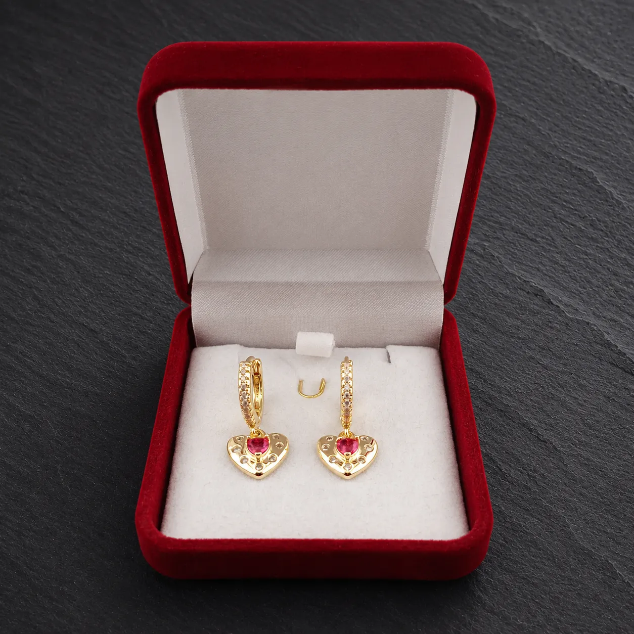 Aros, Argollas, Aretes con Baño De Oro 18k, Dorado Cristal - Vista principal