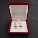 Aros, Argollas, Aretes con Baño De Oro 18k, Dorado Cristal