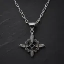 Collar Nudo De Bruja Amuleto Protección Plata 925 Hombre Cadena Clasica 60 Cm