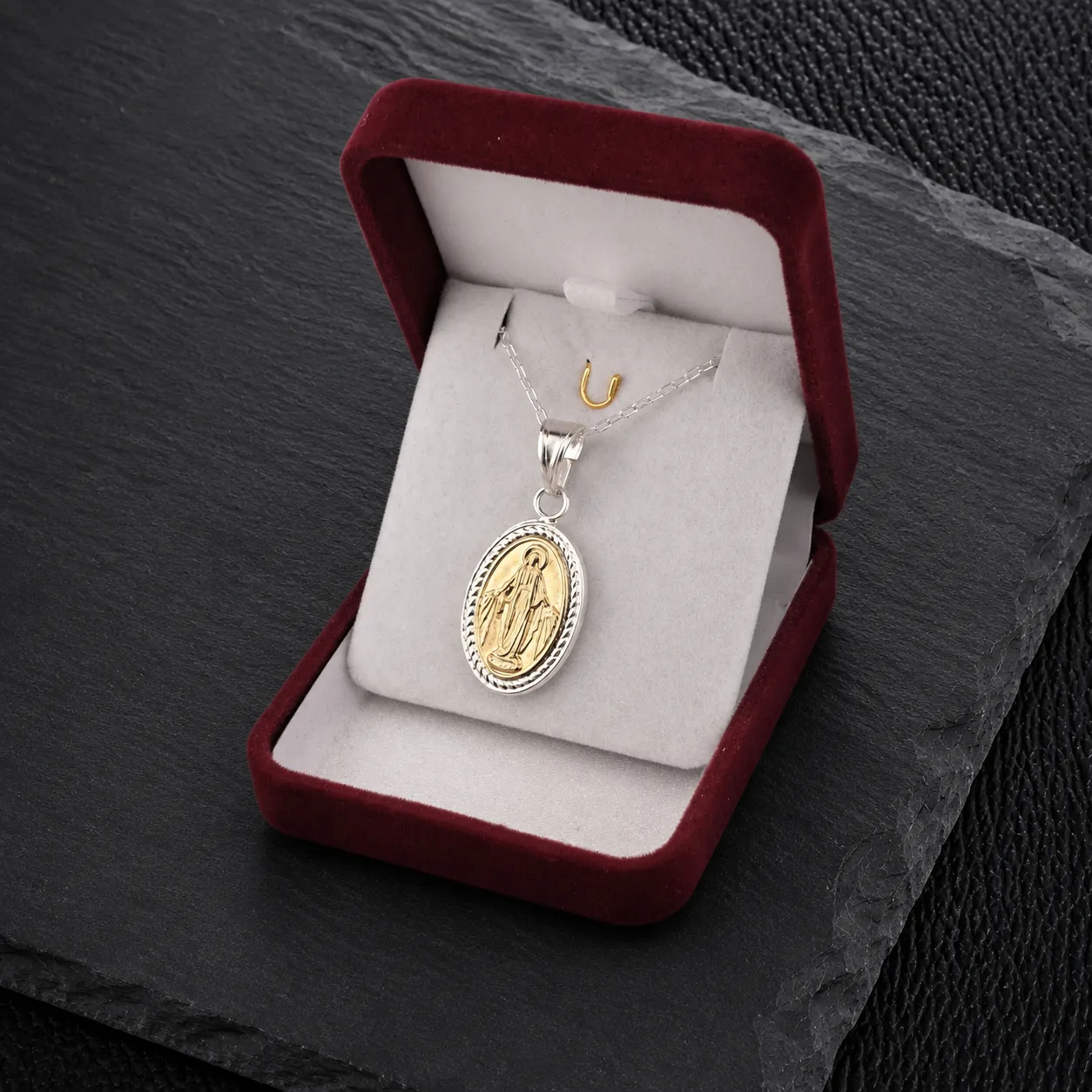 Virgen De Los Rayos En Plata 925 Y Baño De Oro 14k - Vista principal
