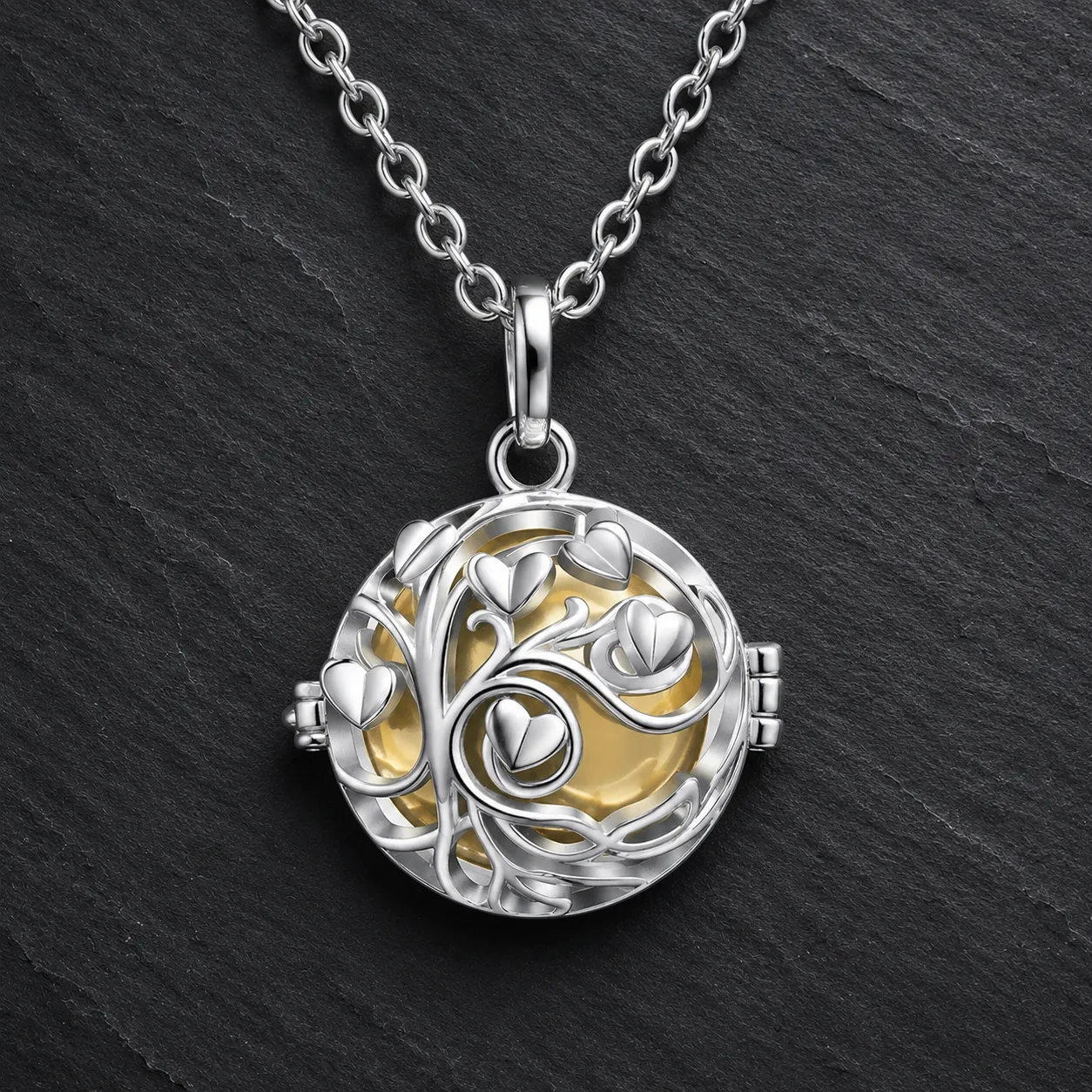 Cadena y Colgante Llamador De Ángel Chapado En Plata Dorado - Vista principal